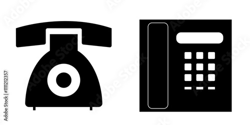 Vector set of landline phones of two types
Phone icons on a white background in eps