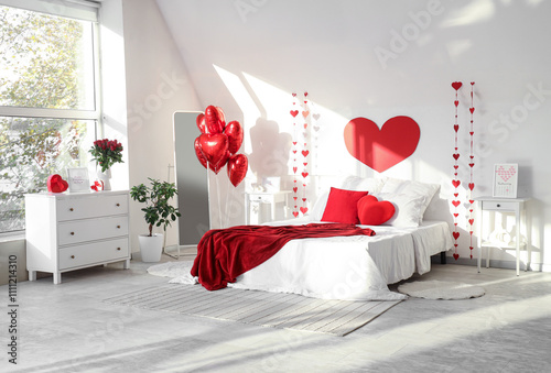 Interior of festive bedroom...