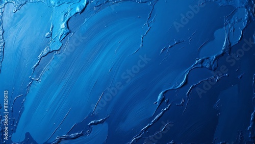 Vibrant Blue Abstract Canvas, Impasto Texture, Bold Brushstrokes