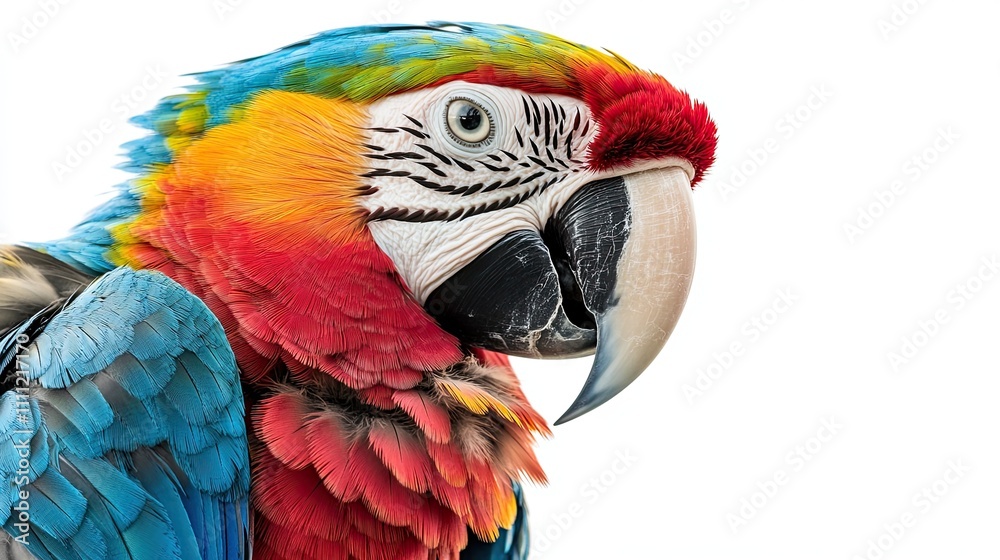A Vivid Macaw with a Striking Red, Yellow, Blue, and Green Plumage A Vivid Macaw with a Striking Red, Yellow, Blue, and Green Plumage