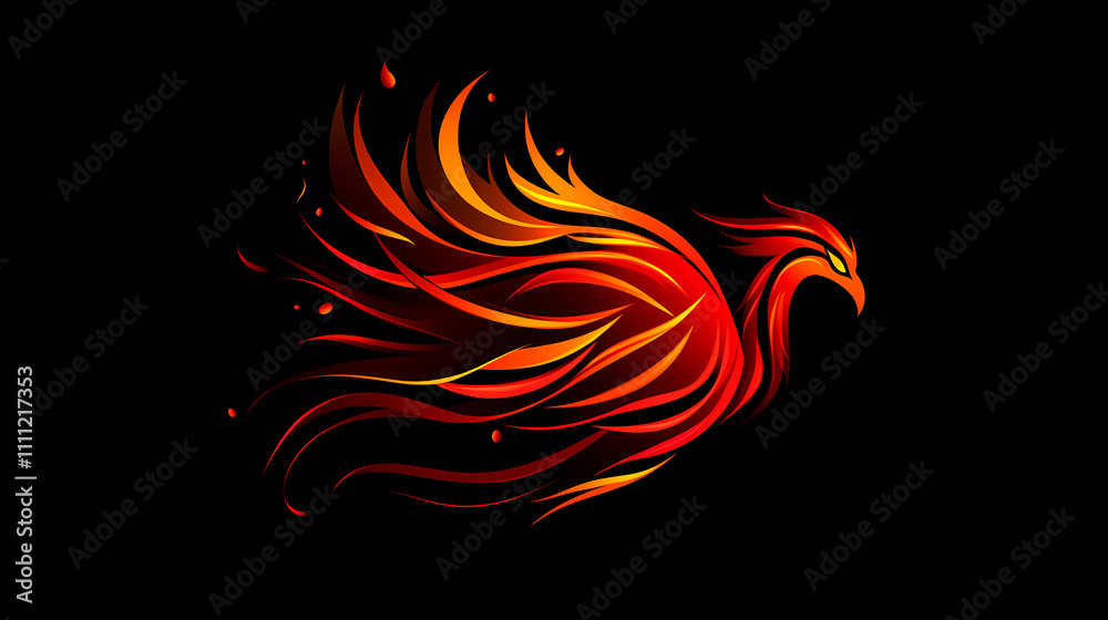 Phoenix bird in flames isolated. Phoenix. Illustration Phoenix bird in flames isolated. Phoenix. Illustration