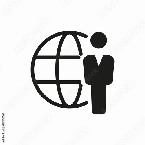 world web and man icon sign vector