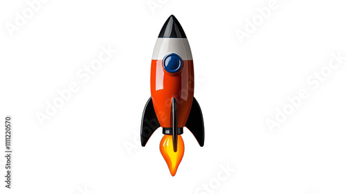 Colorful rocket illustration with transparent background for creative projects