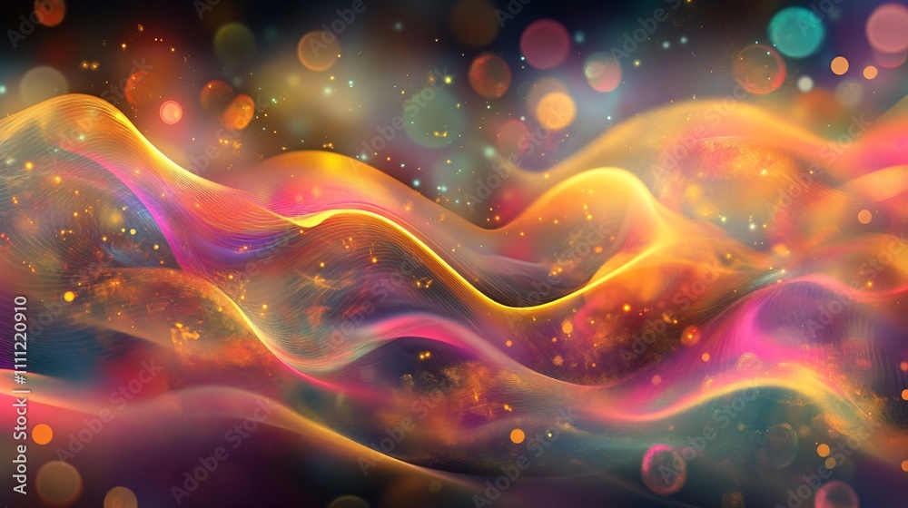 A vibrant abstract wave of colors and light, evoking a sense of motion and energy. A vibrant abstract wave of colors and light, evoking a sense of motion and energy.