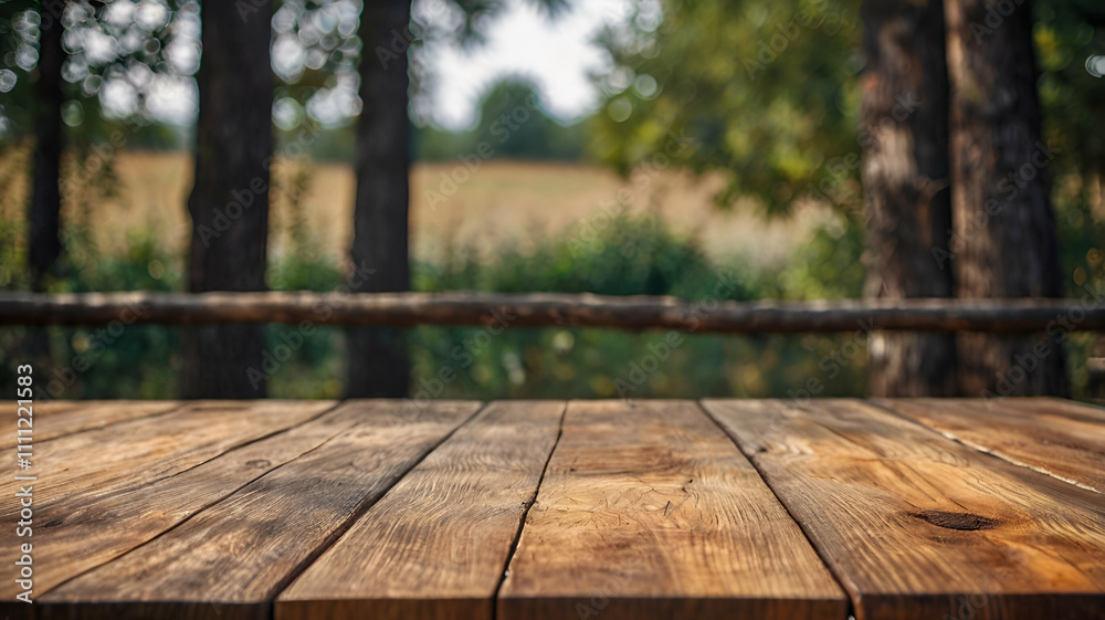 wooden table in the park wooden table in the park