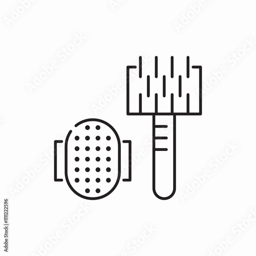 cat pet brushes icon sign vector