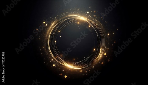 black background with golden light effects, premium and dramatic style