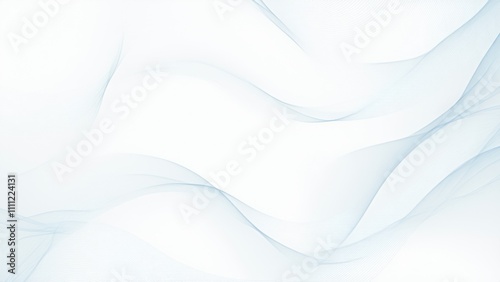 Abstract blue and white background with curved lines, white background