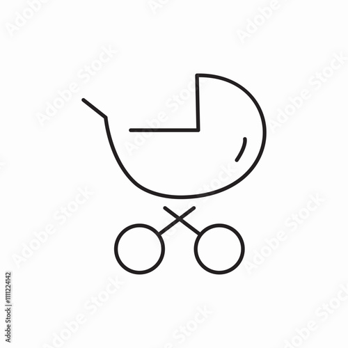 baby stroller icon sign vector