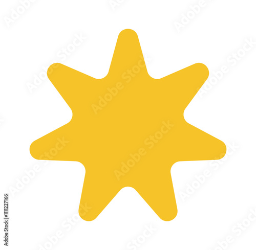 Yellow cogwheel primitive geometry symbol
