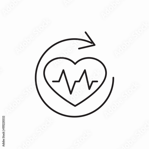 heart attack return icon sign vector