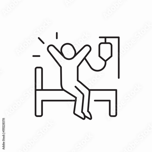 hospital bed illness patient icon sign vector