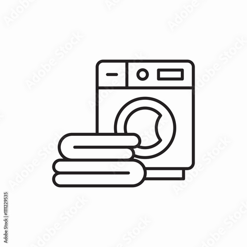 clean clothing and washing machine icon sign vector