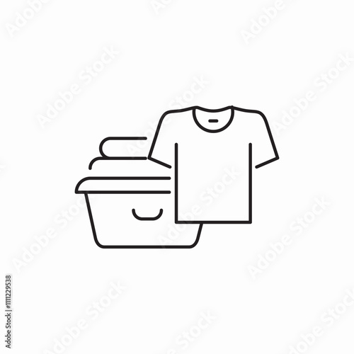 clean clothing basket icon sign vector