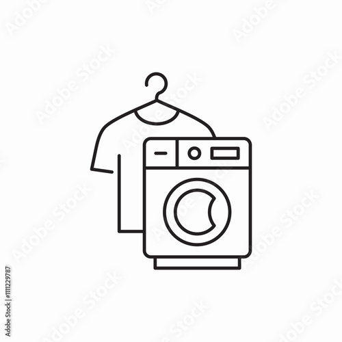 washing machine and clothing icon sign vector