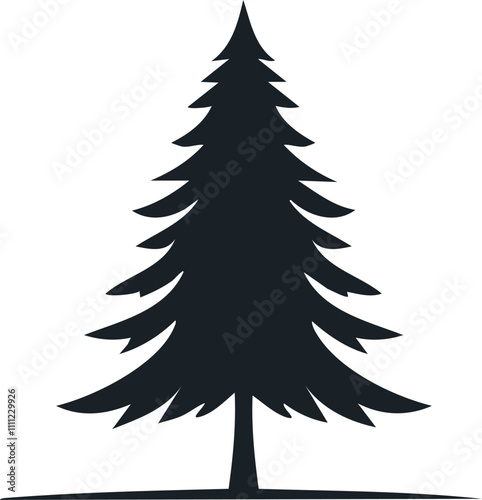 A simple yet elegant silhouette of a pine tree