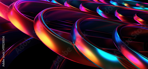 Abstract Glass and Metal Spiral Design 3d render