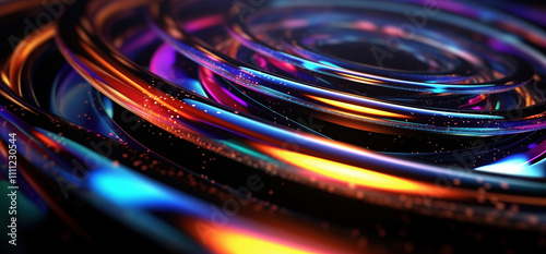 Abstract Glass and Metal Spiral Design 3d render