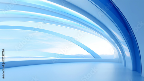 Abstract Blue Wave Design with Smooth Curves - Minimalistic and Modern Background Concept