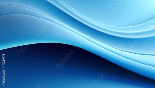 Abstract Blue Wave Design with Smooth Curves - Minimalistic and Modern Background Concept