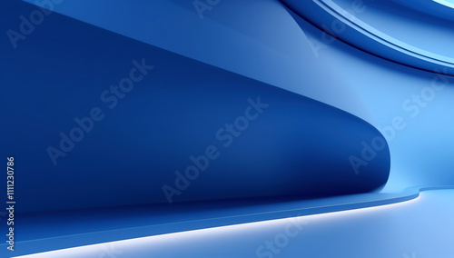 Abstract Blue Wave Design with Smooth Curves - Minimalistic and Modern Background Concept