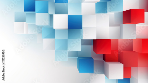 Abstract background with colourful cubes, 3d render