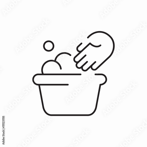 hand washing clothes icon sign vector