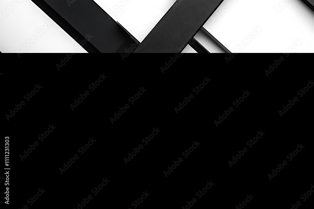 Abstract composition of black and white geometric shapes creating a modern aesthetic. Abstract composition of black and white geometric shapes creating a modern aesthetic.