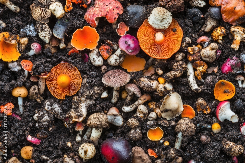 Microscopic View of Soil Organisms: Fungi and Microbes in Compost, Showcasing Regenerative Agriculture in Australia Microscopic View of Soil Organisms: Fungi and Microbes in Compost, Showcasing Regenerative Agriculture in Australia