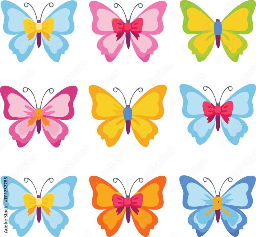 Obraz premium Butterfly illustration set.eps, Butterfly illustration set1.eps