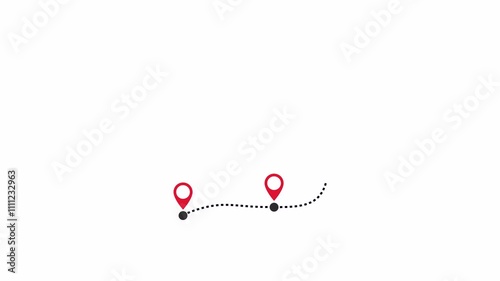 Simple Route Map Animation Travel Navigation Travel Path Pin Location Destination Planning Travel Guide