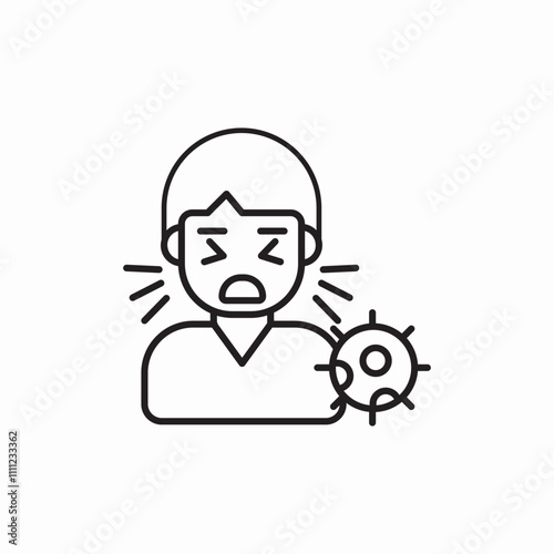 sneeze disease icon sign vector