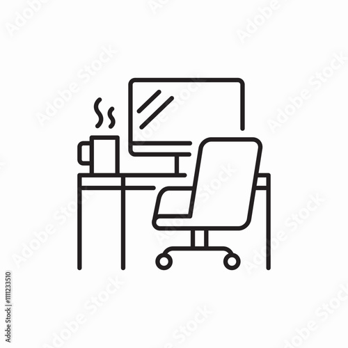 working place icon sign vector