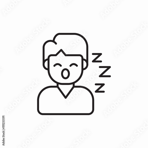 yawn sleep icon sign vector