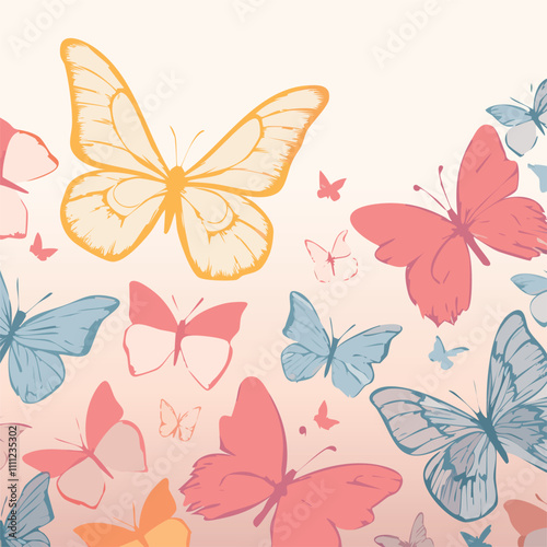 Hand drawn butterfly outline pack5.eps, Hand drawn butterfly outline pack