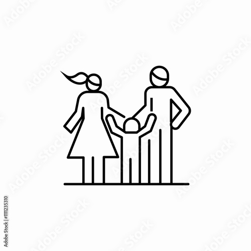 happy family icon sign vector
