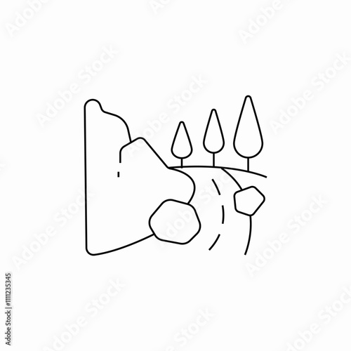 landslide road icon sign vector