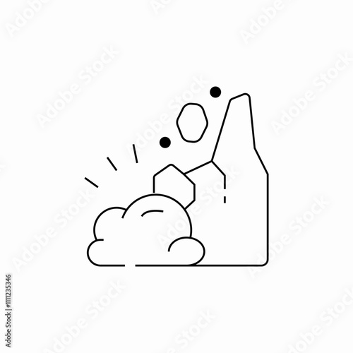landslide rock icon sign vector