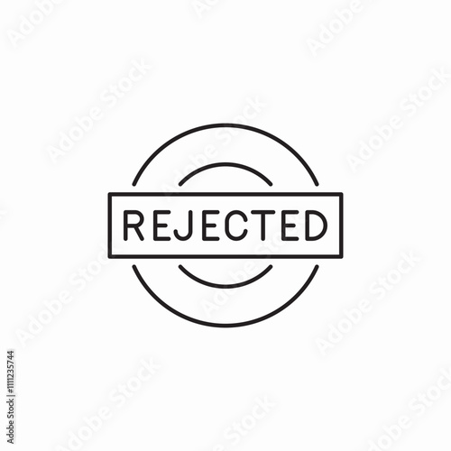 rejected badge icon sign vector