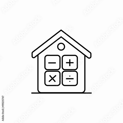 real estate calculator icon sign vector