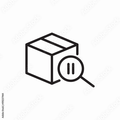 cargo box scan pause icon sign vector