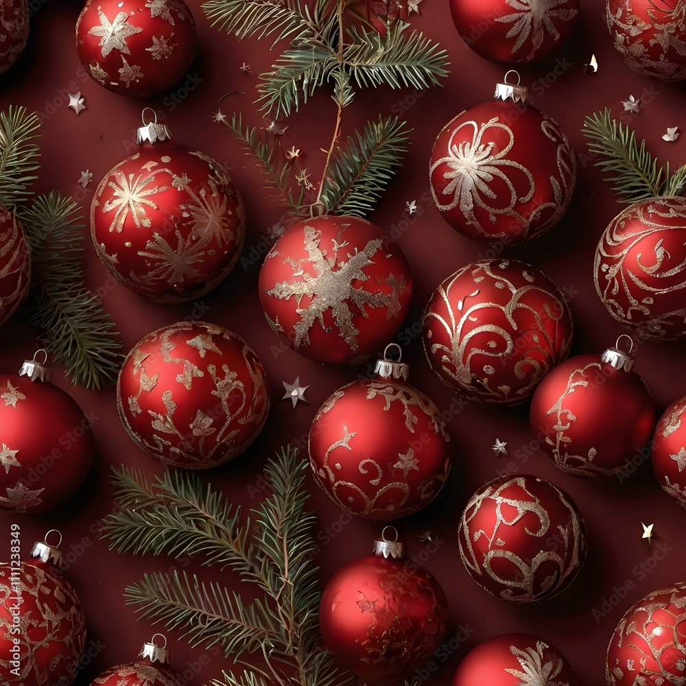 bunch of red Christmas balls on a red background. bunch of red Christmas balls on a red background.