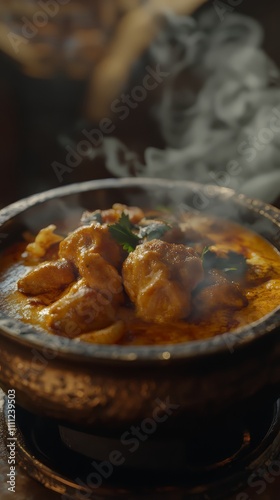 Indian butter chicken. indian food. Ultra realistic. Photorealistic hypermaximalist advertising photography hyper realistic fine detail