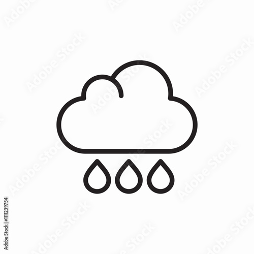 cloud rain icon sign vector