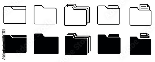 Folder icon. Folder icon set. folder vector icons. Vector icon. 
