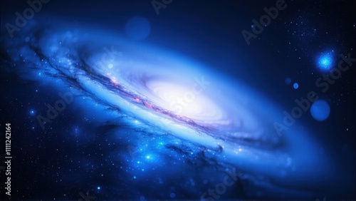 Galaxy with a spiral galaxy in the center photo