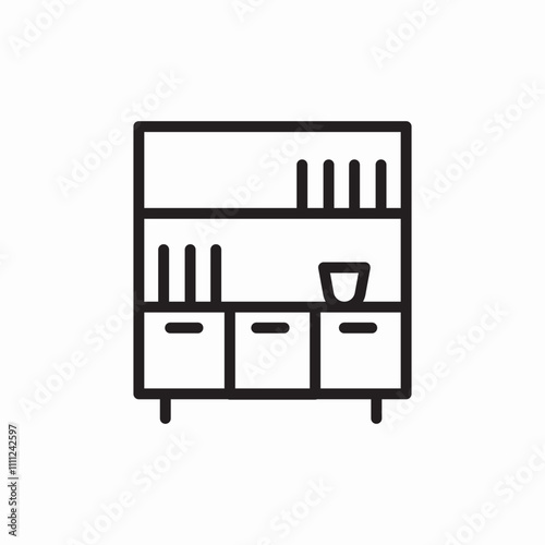 cabinet cupboard icon sign vector