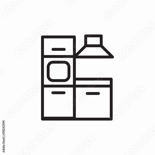 kitchen furniture icon sign vector