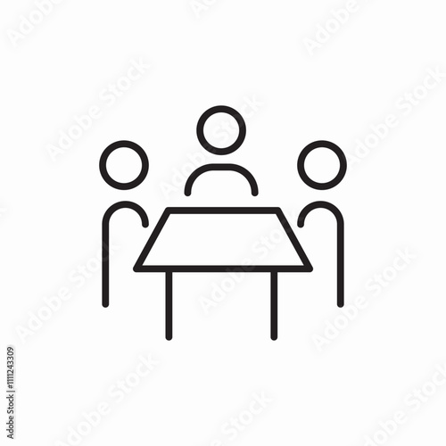 table group discussion icon sign vector