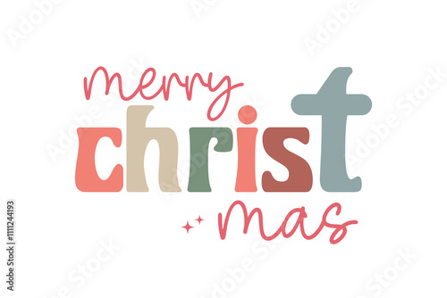 Merry Christmas Christian SVG Typography Design